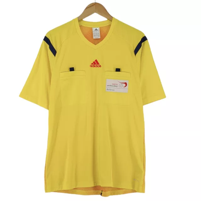 Adidas Referee Jersey Yellow Swiss Unihockey Shirt Men Size L