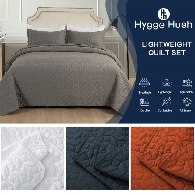 3PIECE EMBOSSED QUILTED Bedspread Reversible Queen King Size Coverlet