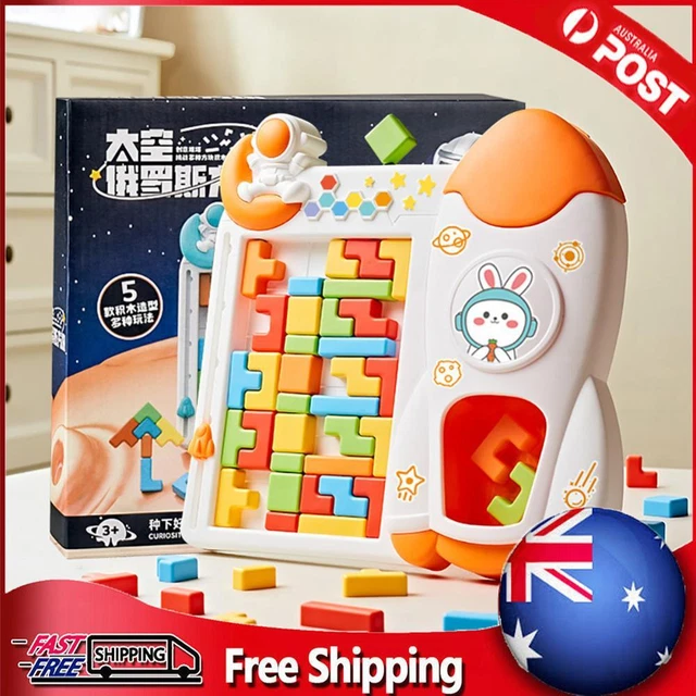 3D Russian Building Toy Multiple Ways Blocks Puzzle Gift for Kids (Orange)