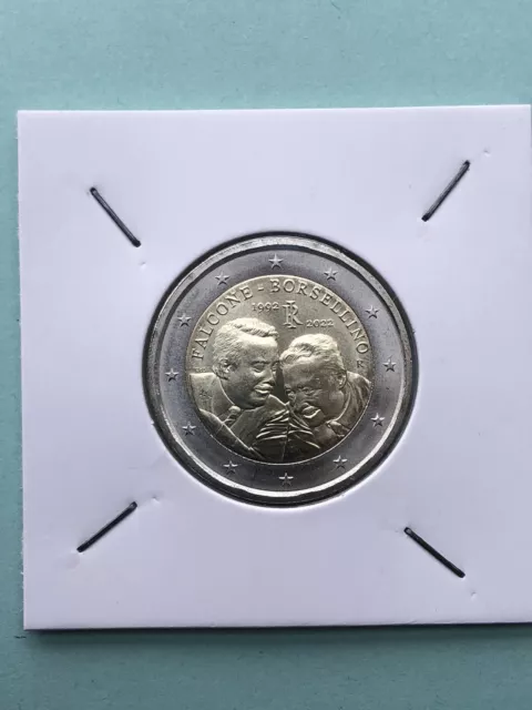 2 euro commemorativo 2022 Italia FDC Da Rotolino - Falcone E Borsellino