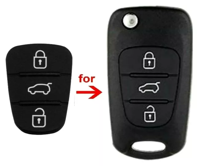 Hyundai Key Fob 3 Button Rubber Pad Insert Repair for i10 i20 i30 ix35 Remote