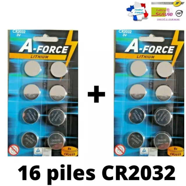 Pile CR-2032 Eurobatt Piles CR2032 DL2032 pile bouton lithium 3v pile
