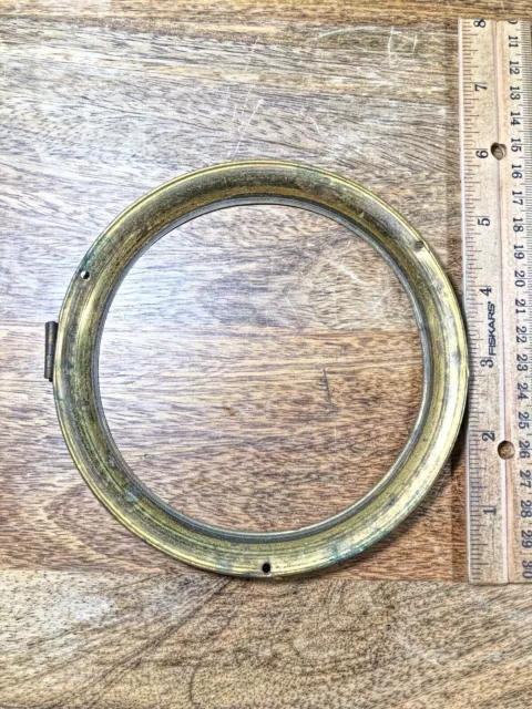 Old Brass Clock Dial Trim Ring 5.59 Inch Outer Diameter 4.58 Inner Dia. (K8858)