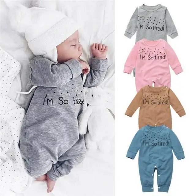 Newborn Infant Letter Jumpsuit Baby Boy Girl Outfits Romper Playsuit Clothes