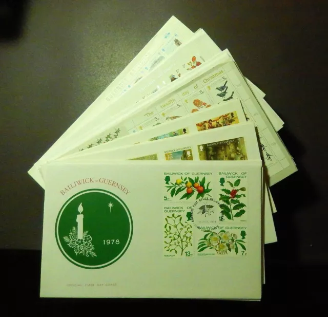 Guernsey Post Office Fdc Christmas Selection 1975 ~ 1996, Take Your Pick