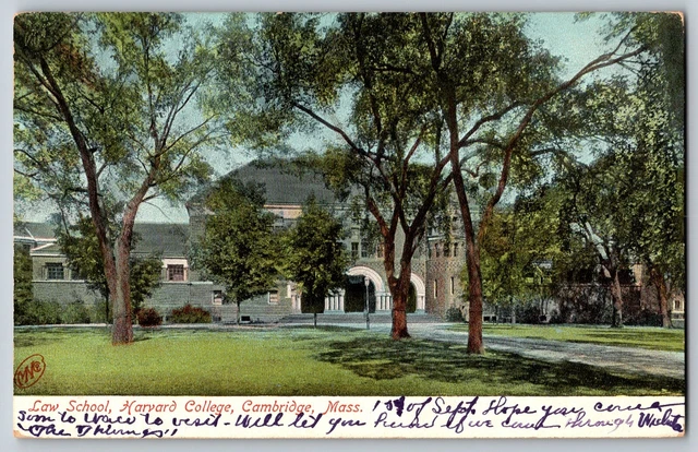 Massachusetts MA, Cambridge - Law School Harvard College - Vintage Postcard