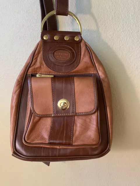 Vintage Valentino Di Paolo Backpack Bag beautiful soft leather mini 90's  Rare