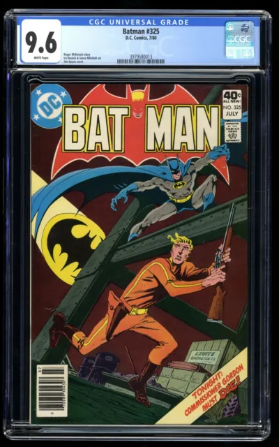 Batman #325 CGC NM+ 9.6 White Pages Jim Aparo Cover! DC Comics 1980