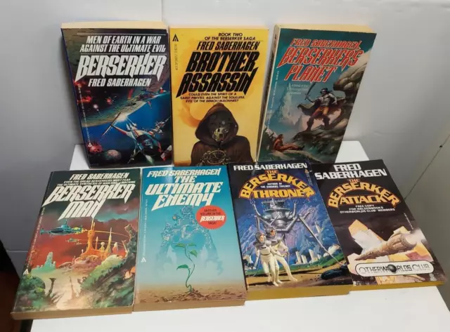 Lot 7 Fred Saberhagen Vintage Science Fiction PB BERSERKER series 1-5, 8, 10