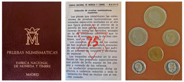 Spain 1975 Currency Set - Cartera Monedas 1975 España. Francisco Franco. Unc/Sc