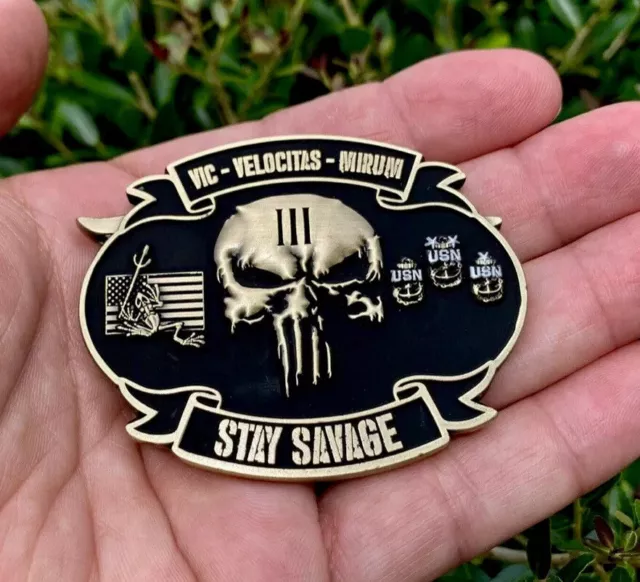 NAVY SEALS SAVAGE Seal Team 3 NSW Trident Punisher Skull Frog Challenge  Coin CPO £137.75 - PicClick UK