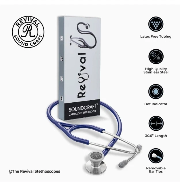 Stainless-Steel Dual Head Stethoscope, for Cardiologists, Pulmonologists, Heart