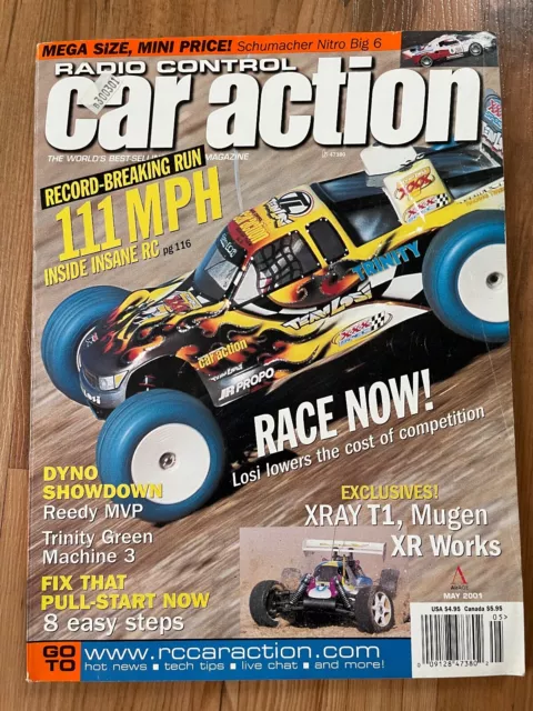 RC Car Action Magazine May 2001 - Losi Triple X Associated TC3 Mugen MBX-4 XR