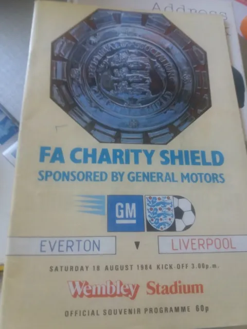 Everton v Liverpool, Charity Shield, 1984