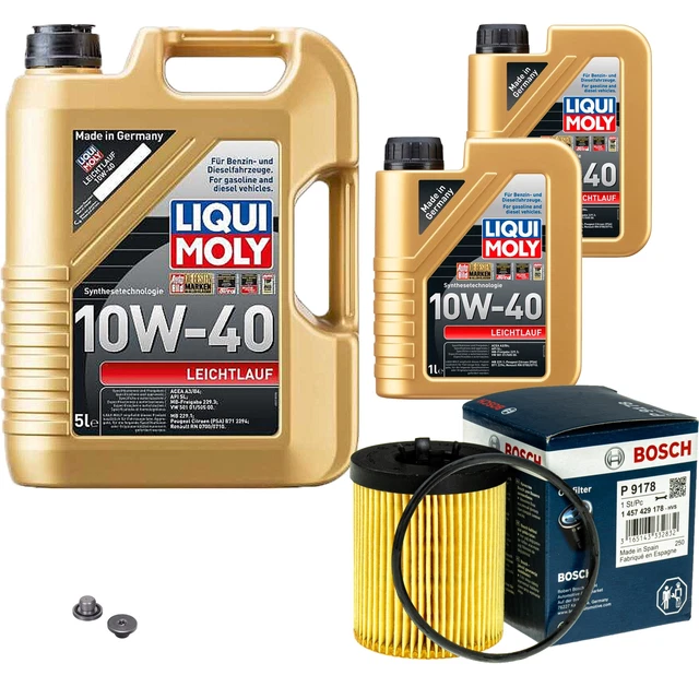 Filtro olio Bosch 7L Liqui Moly funzionamento leggero 10W-40 per Opel Zafira A 1.8 16V