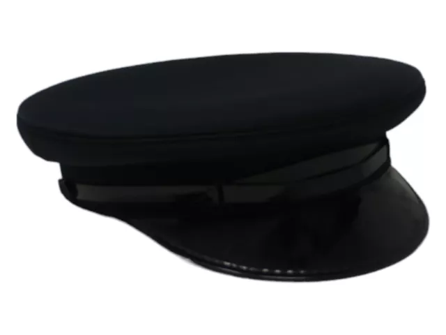 Ex Police Peak Cap Black Nylon Uniform Patrol Duty Costume Theatre Work Grade 1