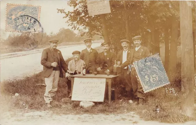 Cpa 94 Champigny Rare Carte Photo Souvenir D'un Groupe D'amis Champigny