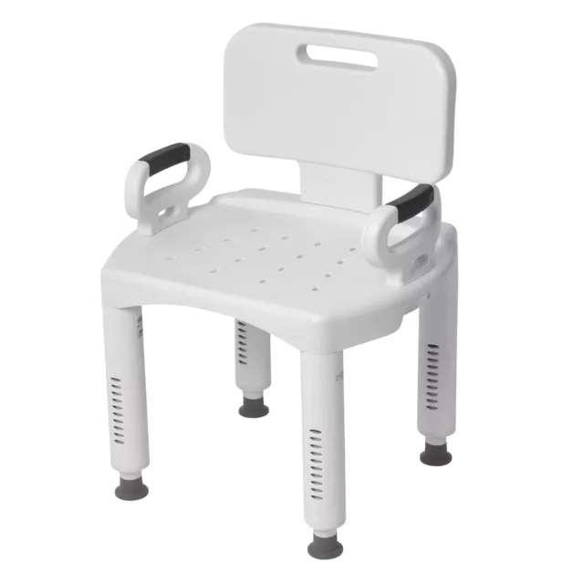 Medical Shower Chair Bath Seat w/ Padded Armrests & Back Supports up to 350 lbs