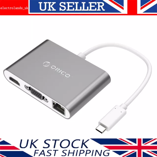 ORICO 6 in 1 USB C Hub Dock 4K Type-C to HDMI Adapter w/ PD Charging for Macbook