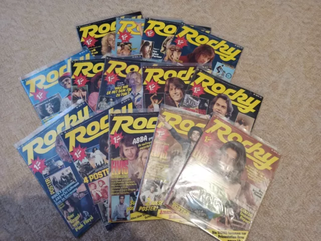 Rocky Pop Musikmagazin 1977/78 14 Hefte Beatles Rolling Stones Abba Lindenberg