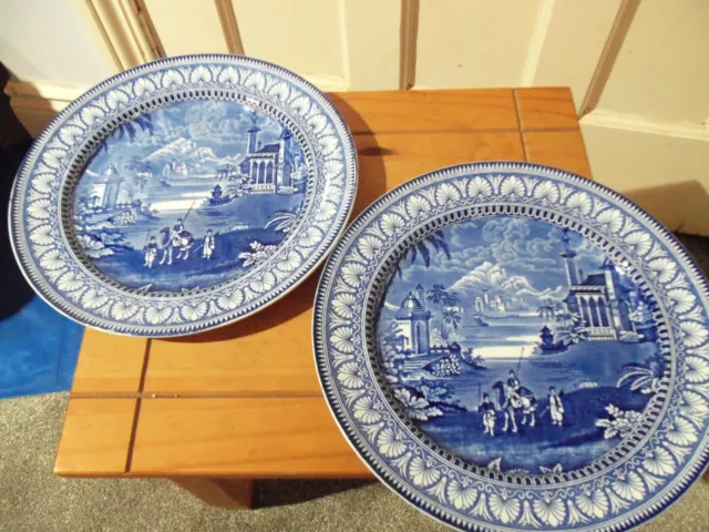 2 x Maling Dinner Plates - Scenes Egypt? - 1940's