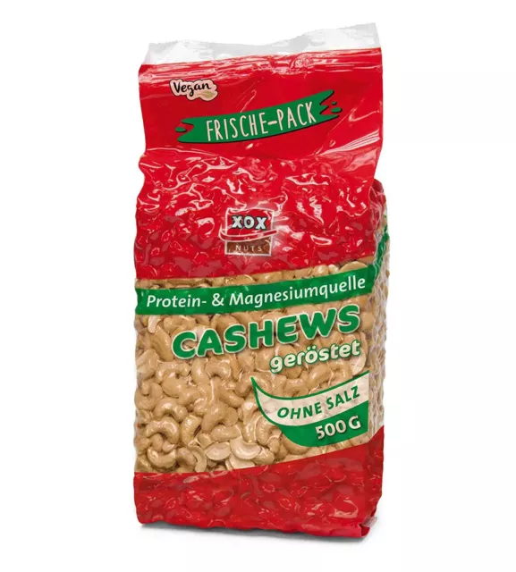 Xox Cashews Roasted And Without Salt Protein And Magnesiumquelle 500g
