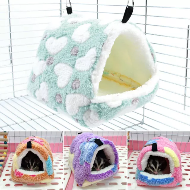Small Animal Pet Cage Hanging Hammock Winter Warm Plush Hamster Nest House