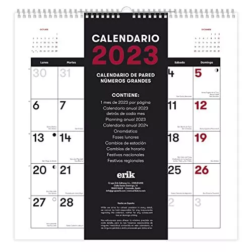 Grupo Erik Calendrier 2023 génériqueCalendrier 2023 mural certifié FSCCalendr...