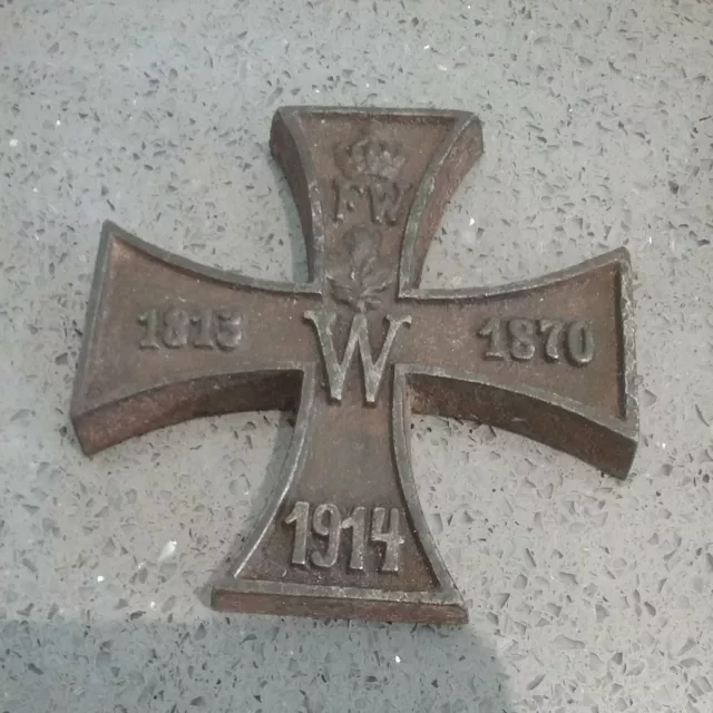 Rare WW1 Imperial German Large Cast Iron Cross Paperweight