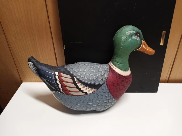 Vintage Mallard Duck Plush Stuffed Pillow 13" tail to beak
