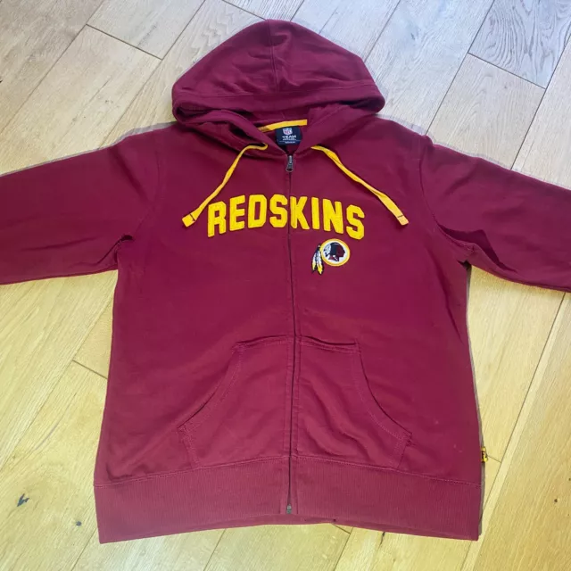 Womens NFL Washington Redskins Hoodie Sweatshirt Full Zip Large Size UK 14