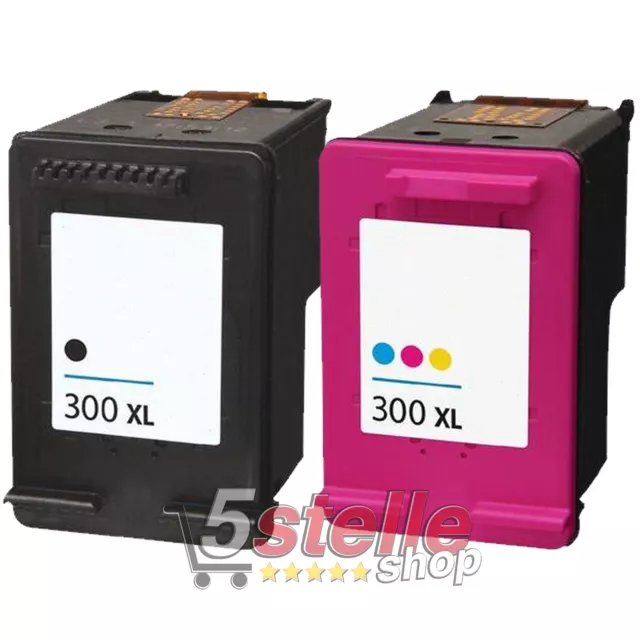 Cartucce Nero+Colore 300Xl Per Hp Deskjet F2492 F4283 F4480 F4500 F4580