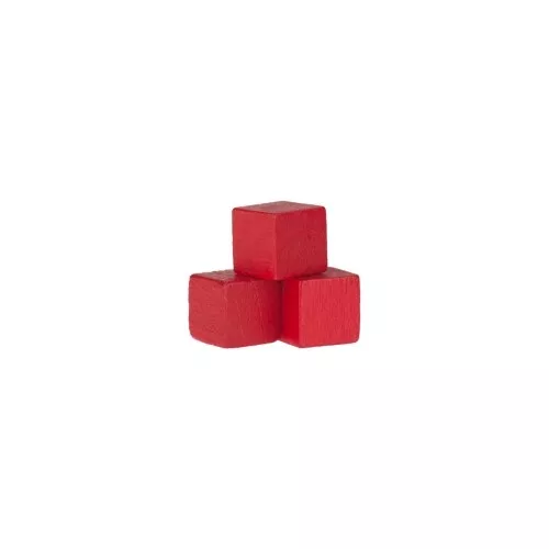 Dados de Madera - Piezas de Juego - Angular - Rojo - Madera-10MM