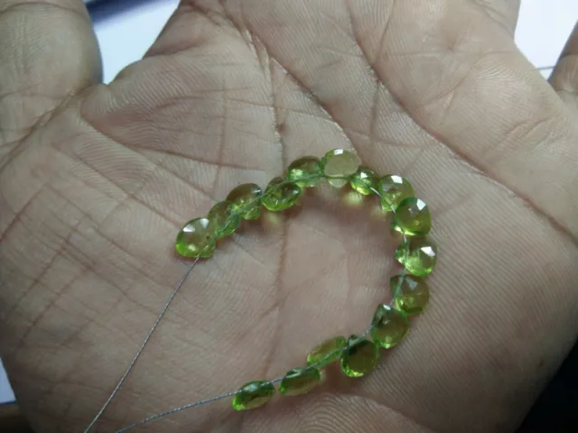 Aaa Green Peridot Heart Faceted 6 Mm 15 Loose Gemstone Beads Strands