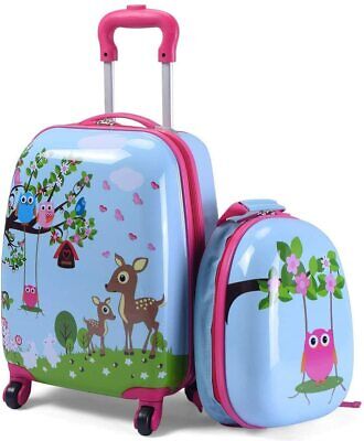 Set di Valigia Trolley per Bambini + Zaino, Bagaglio con Maniglia Retrattile