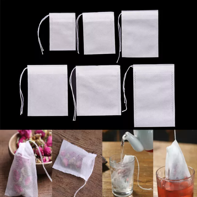 100X non-tissé vide sachets chaîne de chaleur sceau de papier filtre de thé Parf 2