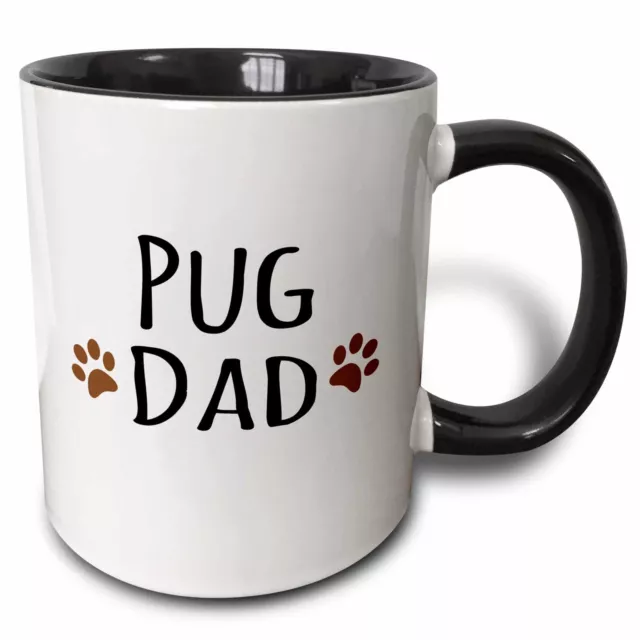 3dRose Pug Dog Dad - Doggie by breed - muddy brown paw prints - doggy lover - pr