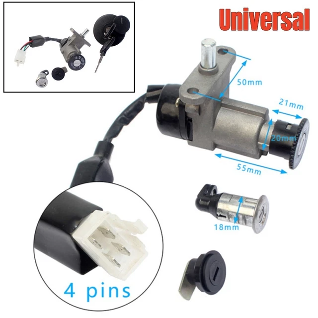 Universal Modified Motorcycle Bike Fuel Gas Cap Ignition Switch Key Seat Lock US