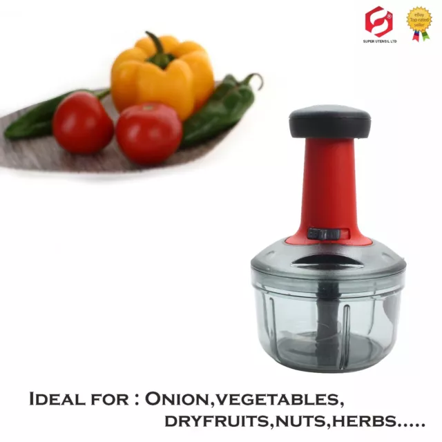 Manual Hand Press Food Vegetable Chopper Garlic Onion Cutter Processor