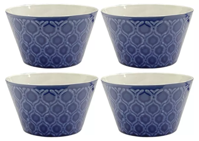 Conjunto De 4 Gres Sopa Bols Azul Japonés Estilo Arroz Pasta Cereales