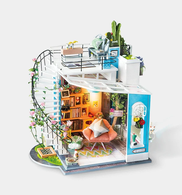 Rolife Book Nook Kit Maison Miniature à Construire Diy Maquette Adulte avec LED Lumières