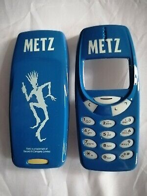Bleu Brillant Metz Nokia 3310/3330 Fascia avant et arrière Cover Boîtier Clavier