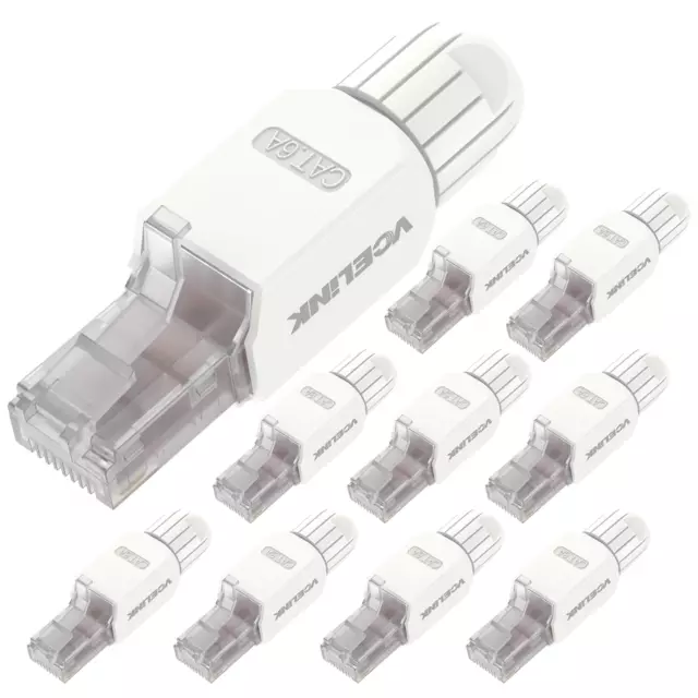 RJ45 Stecker Werkzeuglos Cat6A Lan Stecker Werkzeugfreie Vergoldete, Cat6A Modul