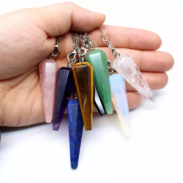 Faceted Gemstone Precision Pendulum Crystal Chakra Healing Wicca Dowsing