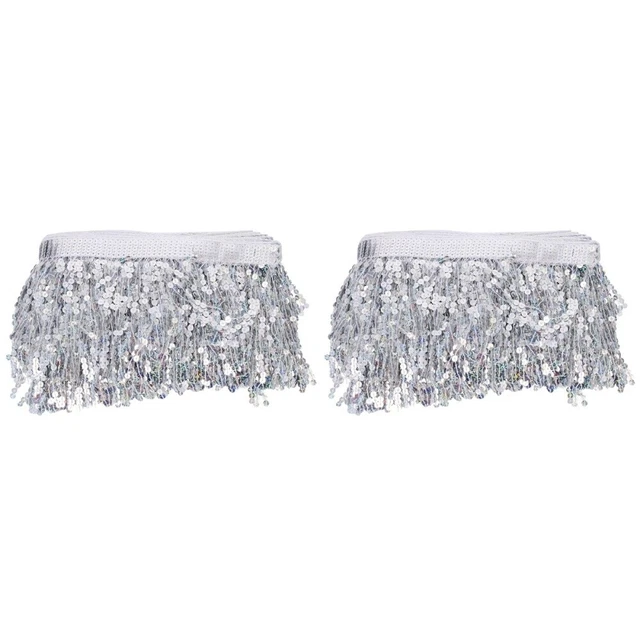 2x fringe trim for sewing The Yard Macrame sequin tassels for crafts Trim fringe
