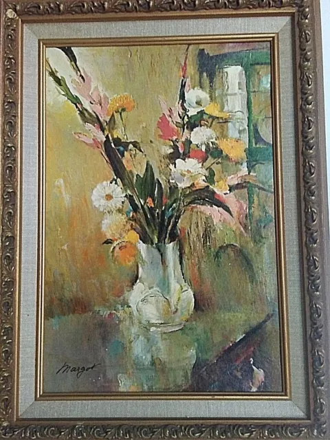 Vintage Summer Bouquet Art Print by Margot Wood Ornate Frame No Glass