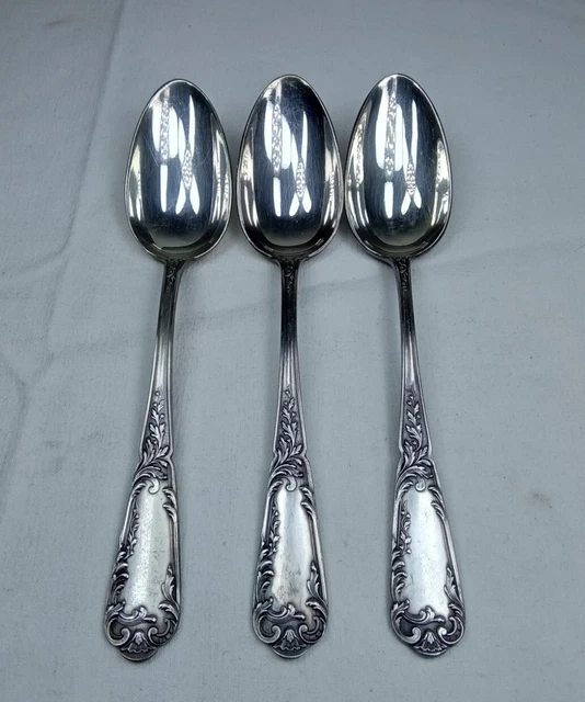Lot De 3 Cuillères Anciennes En Métal Argenté – Poinçon Français 84G – Design 1940-1960