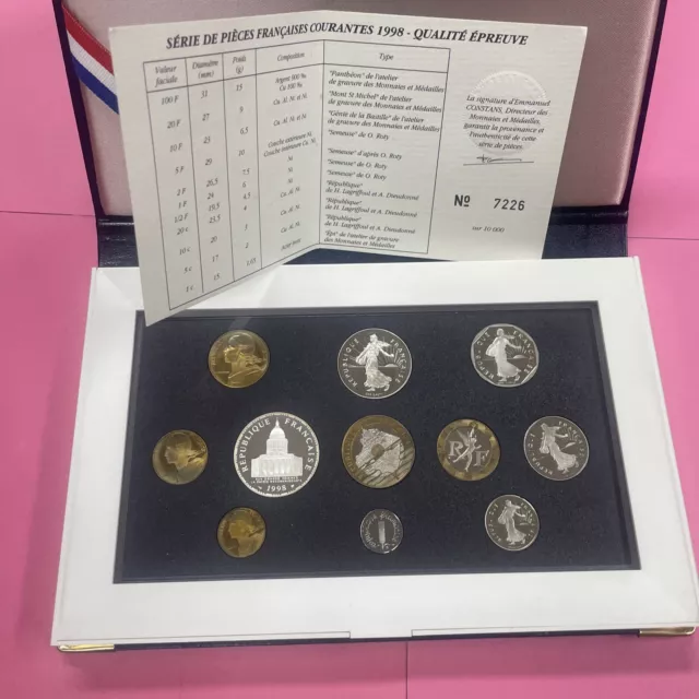 COFFRET BE BELLE EPREUVE DE 1 CNT à 100 FRANCS FRANCE 🇫🇷 1998