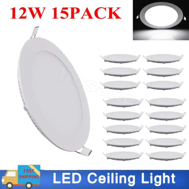 15Pack 6Inch LED Ceiling Lights Ultra-Thin Recessed Retrofits Kit 6000K Daylight