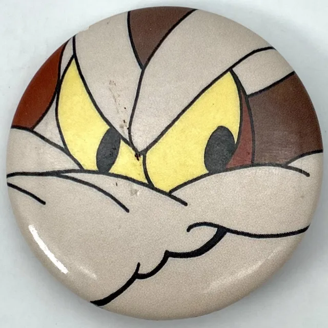 Wile E. Coyote Eyes Vintage Button Pin Back 1988 Warner Bros Cartoon Looney Tune